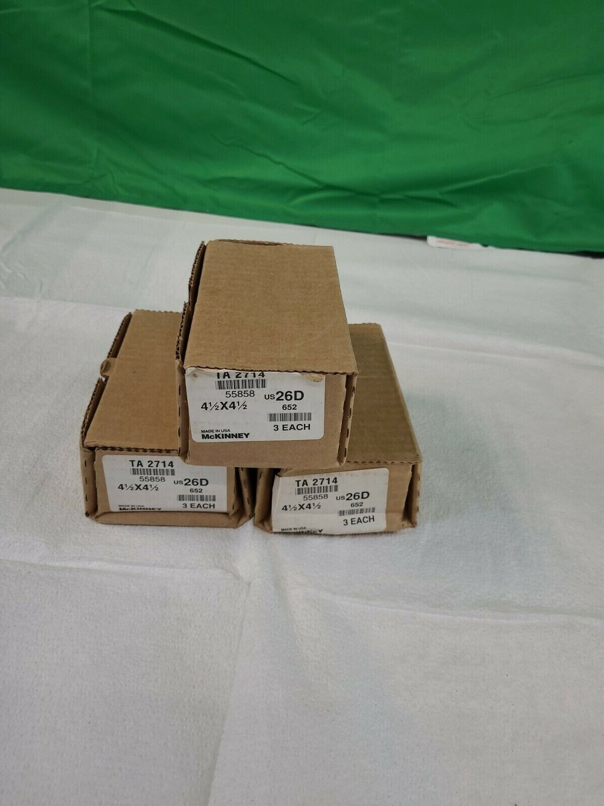 McKinney TA2714-US26D-4-1/2″ x 4-1/2″-55858-3 HINGES PER BOX-LOT OF 3 BOXES