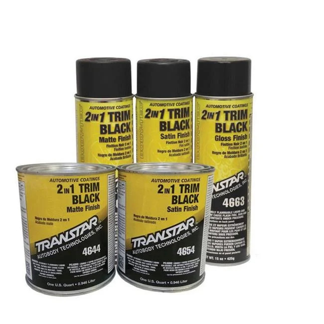 Transtar TRP4654 1 qt. 2 in. 1 Trim – Satin Black – 5 To 10 Min Curing