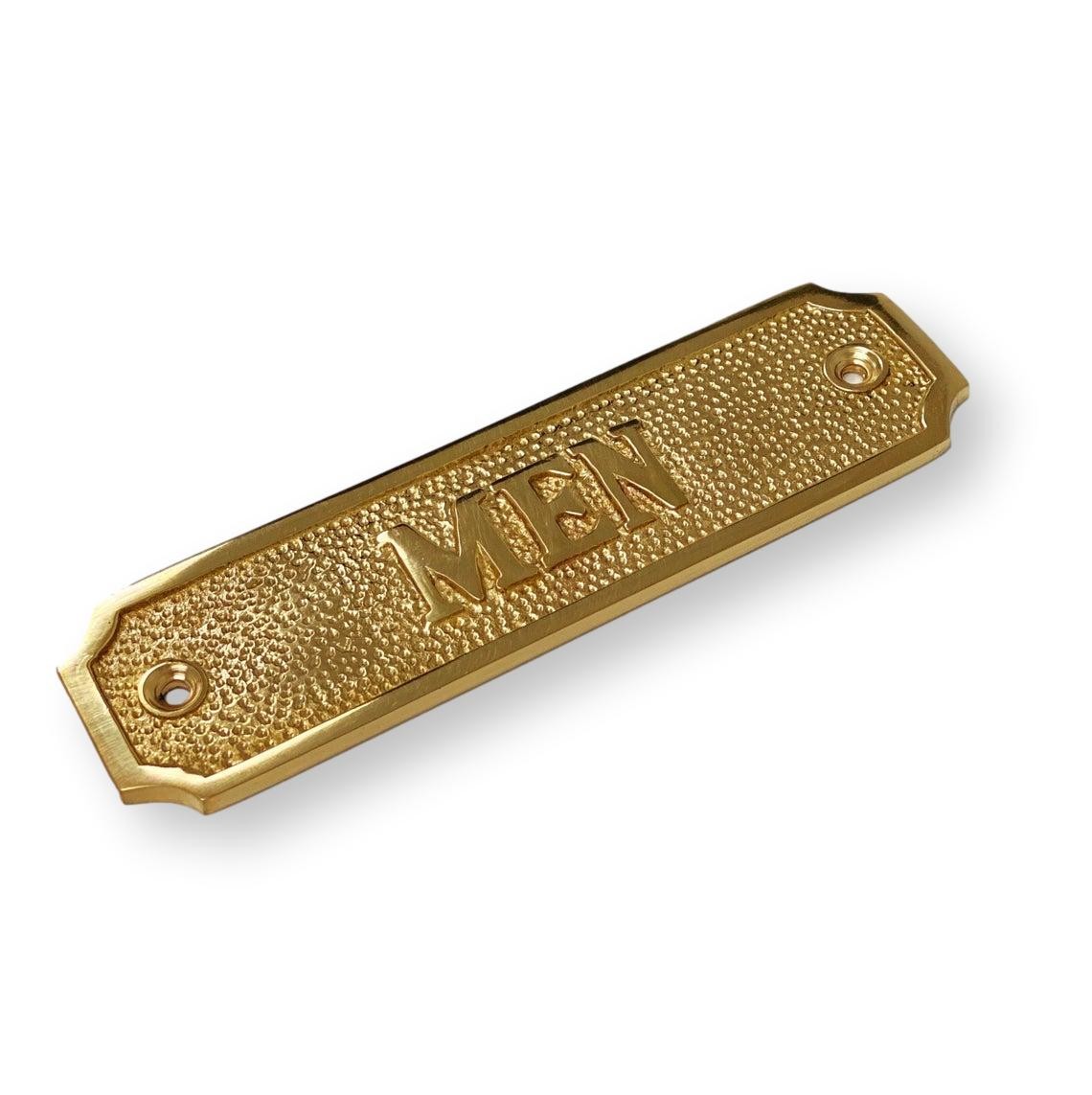Brass “Men” Door Sign 4-3/4″ W x 1-1/4″ H – Brass Door Sign