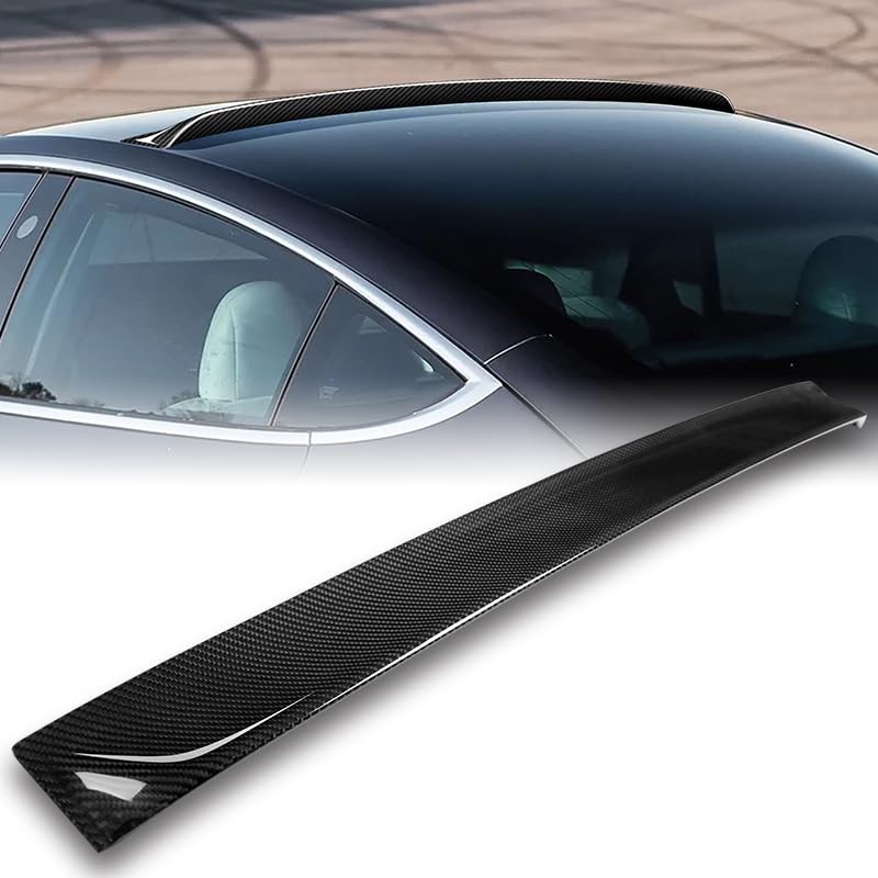 Real Carbon Fiber Rear Roof Window Visor Spoiler Wing 2017-2023 Tesla Model 3