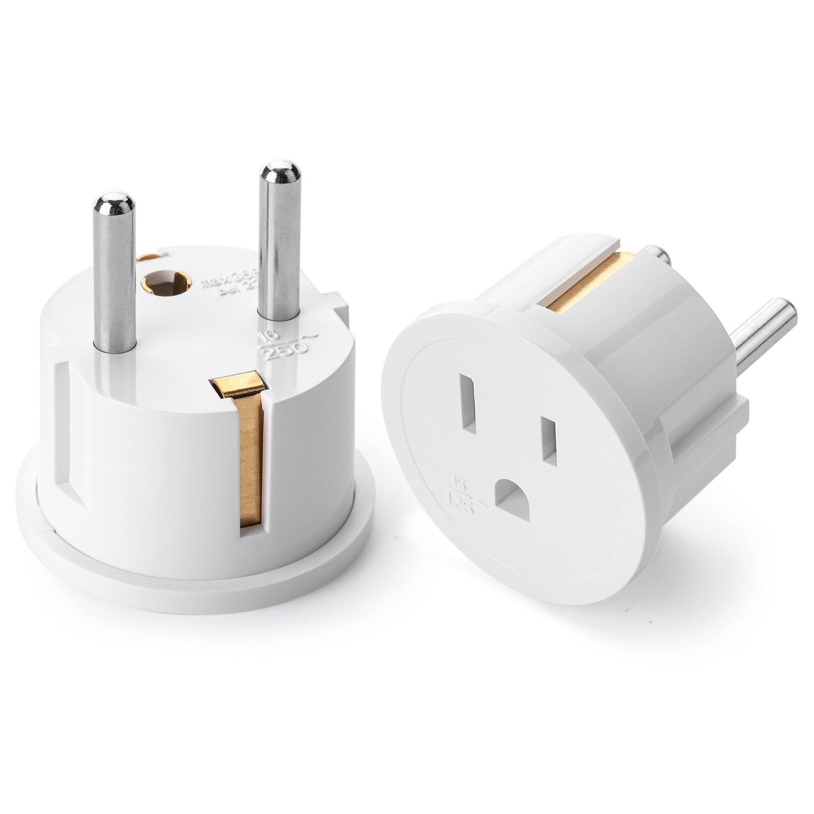 Bates- European Travel Plug Adapter, 2 Pack, Type E/F, 2 Pack