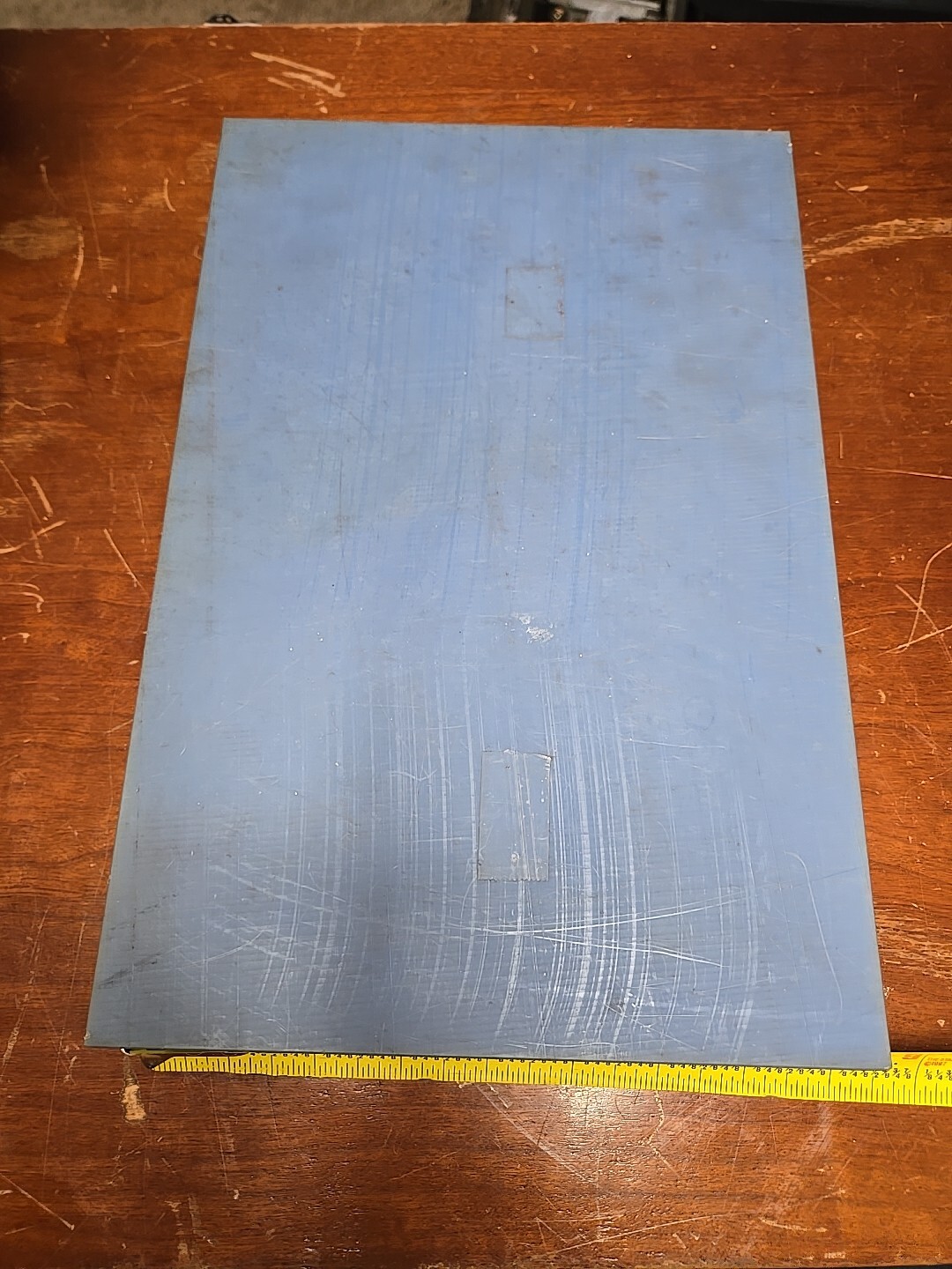 BLUE HDPE FLAT STOCK 2″ x 7-7/8″ x 11-3/4″ **Read** (3C5)