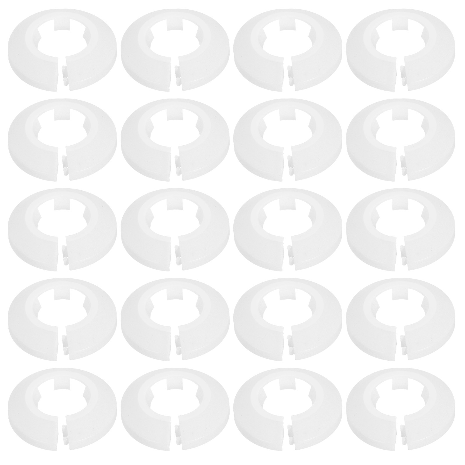 20pcs Flange Pipe Cover Decoration 0.98″ Clip-on Wall Hole Cover, White