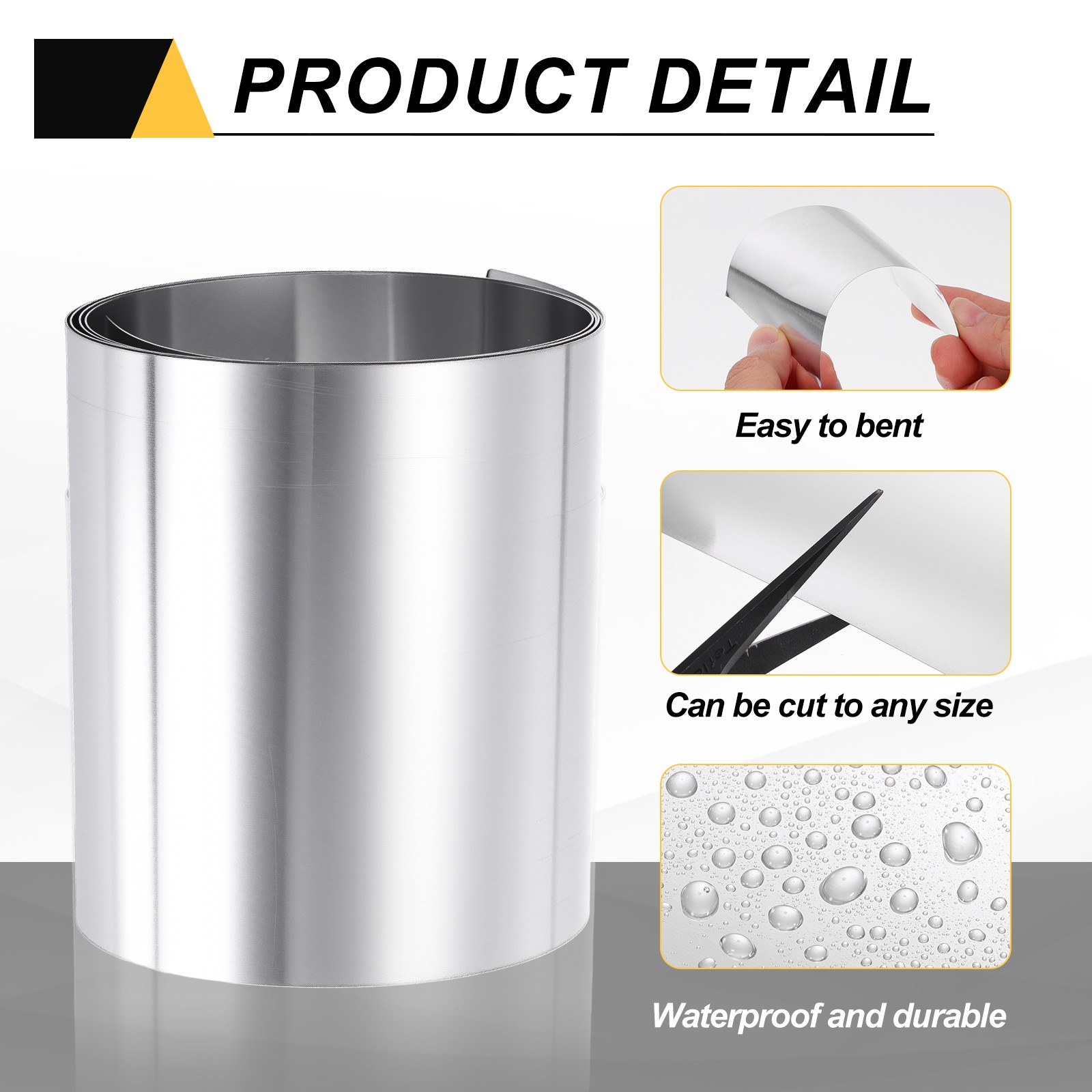 3inx3.3ft Aluminum Flashing Roll 0.5mm Metal Roof Panels for House Repair