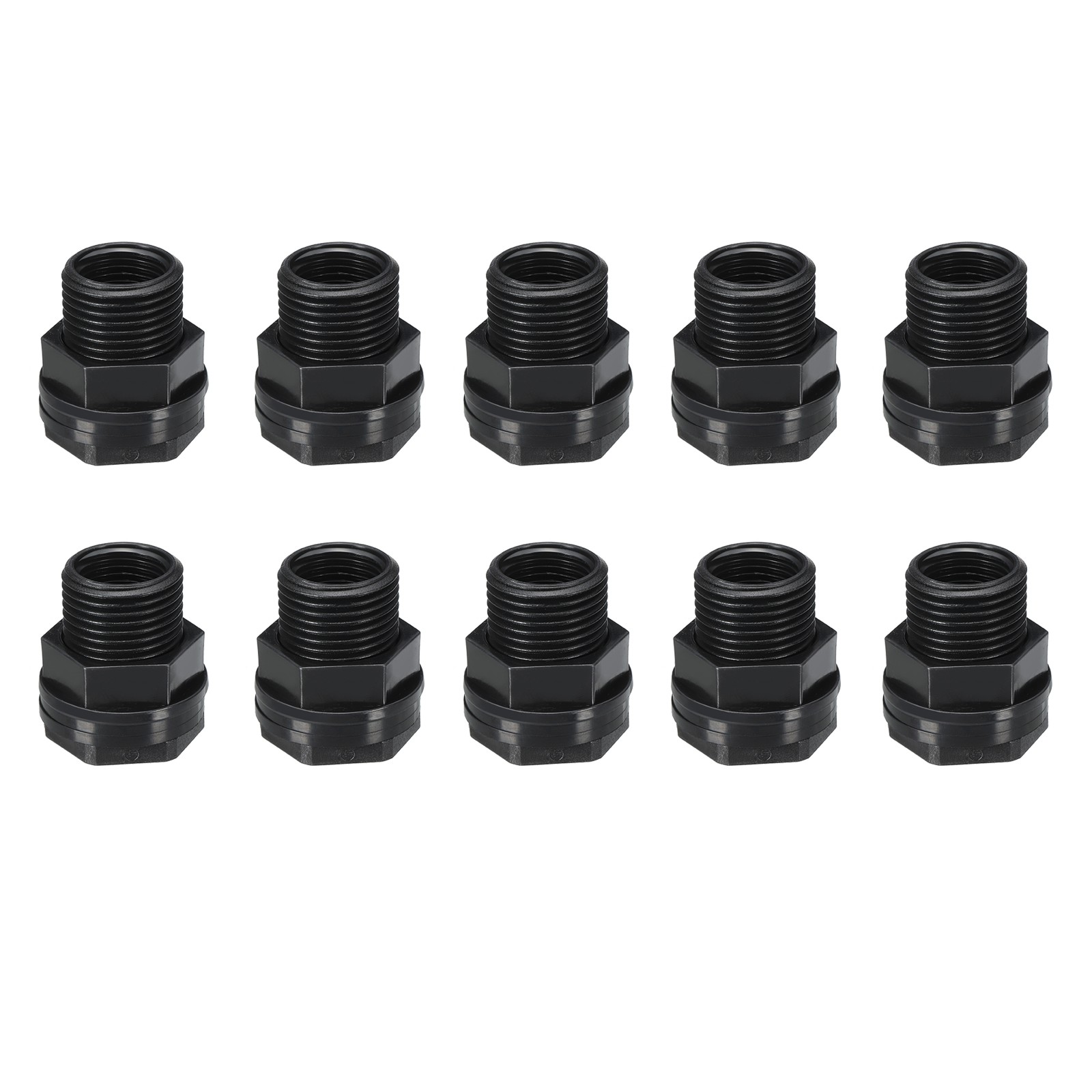 10 Pack Bulkhead Fitting NPT 1/2″ x GHT 3/4″ Water Tank Connector Black