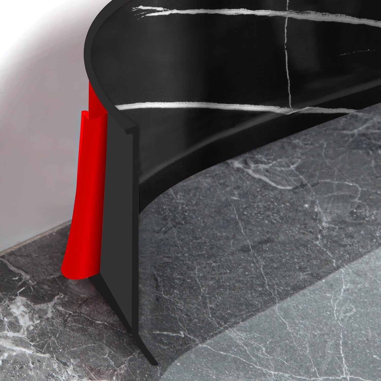 40FT Flexible Baseboard Molding Trim 4″ Self Adhesive Vinyl Wall Base Black Ston