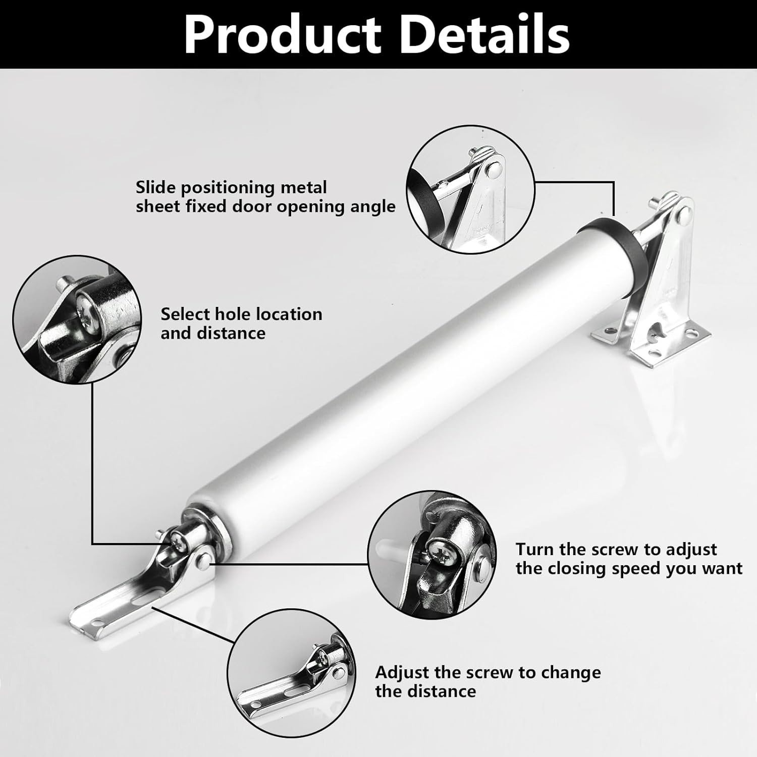 Heavy Duty Pneumatic Screen and Storm Door Closer,1 Set Screen Door Closer,Pneu