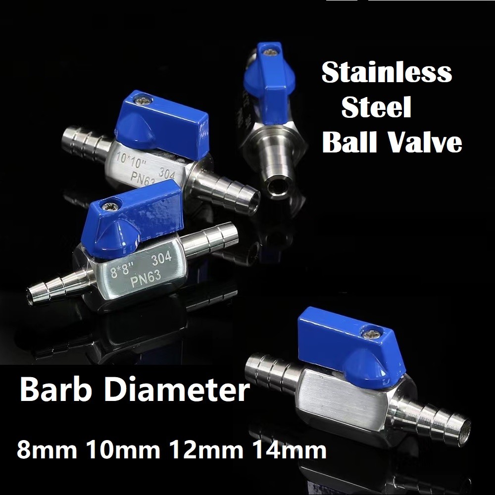 304 Stainless Steel Shut Off Valve Switch 8mm 10mm 12mm 14mm 16mm Barb Valve