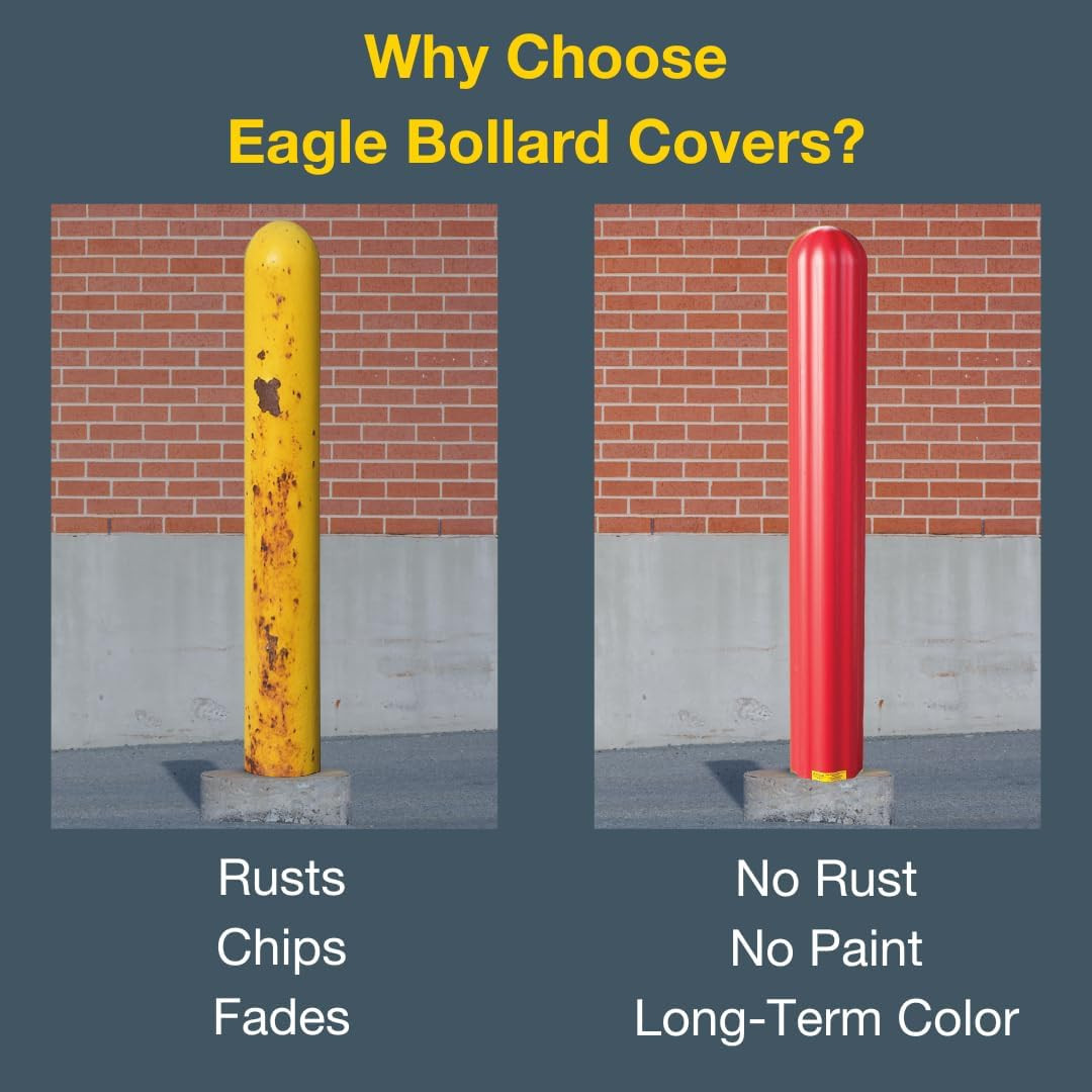 Durable 56″ Red Bollard Covers for 4″ Poles – Trimmable HDPE Sleeve