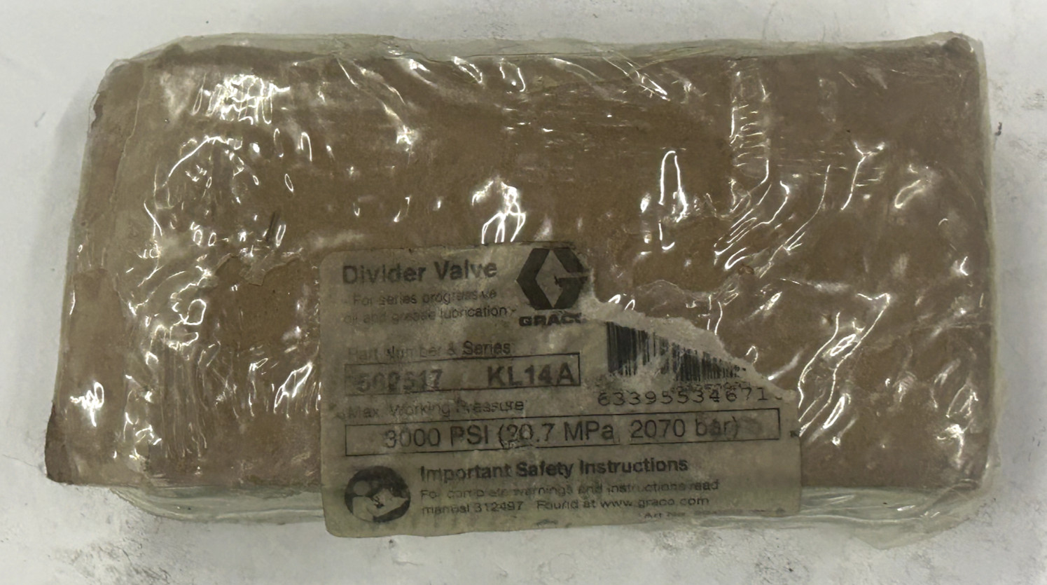 GRACO 562517 / KL14A Assembly Mx 050 Valve, 3000 PSI,- (2070 Bar)