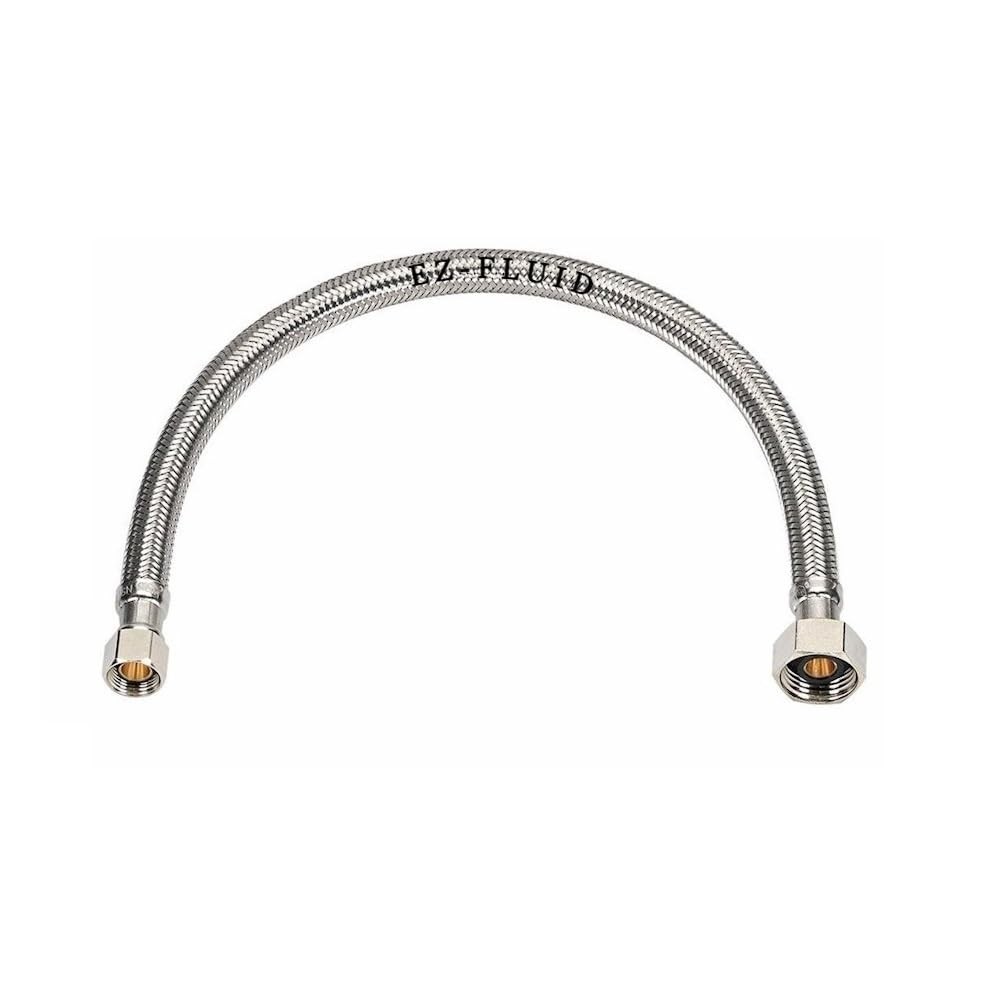 EZ-Fluid (1) 9″ Water Supply Line,1/2″ Fip x 3/8″ 9-Inches, Stianless steel
