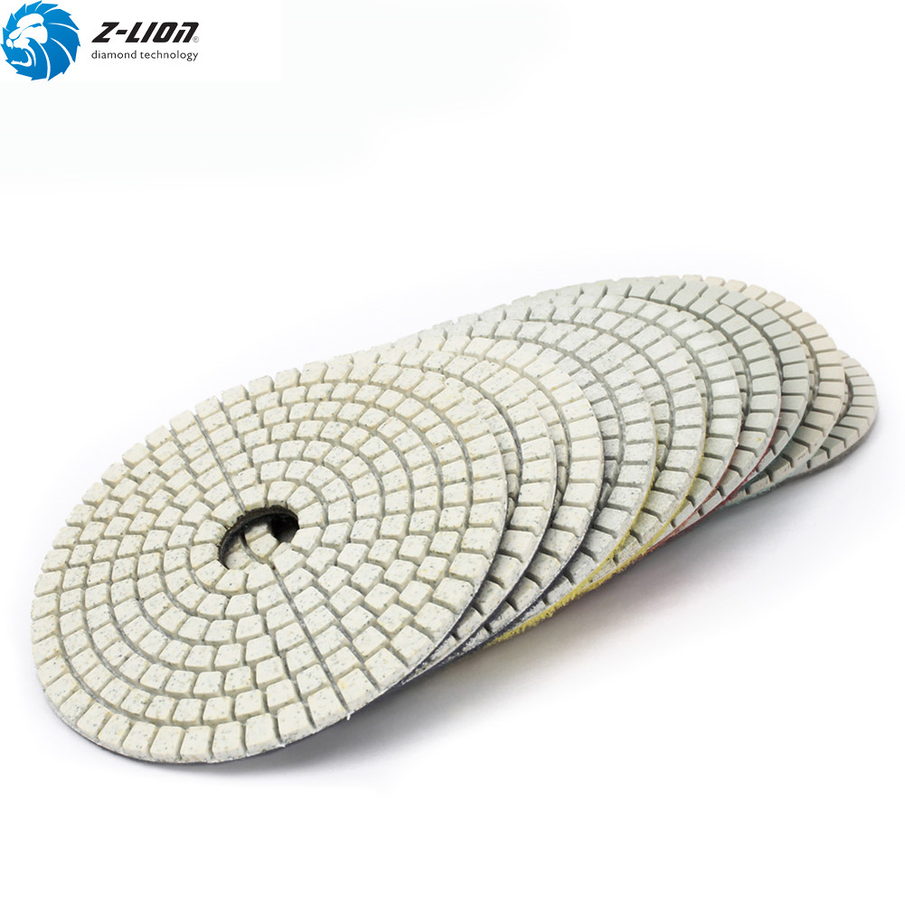 7PCS 4 Inch Diamond Polishing Pads for Wet Granite Stone Marble Concrete Polish