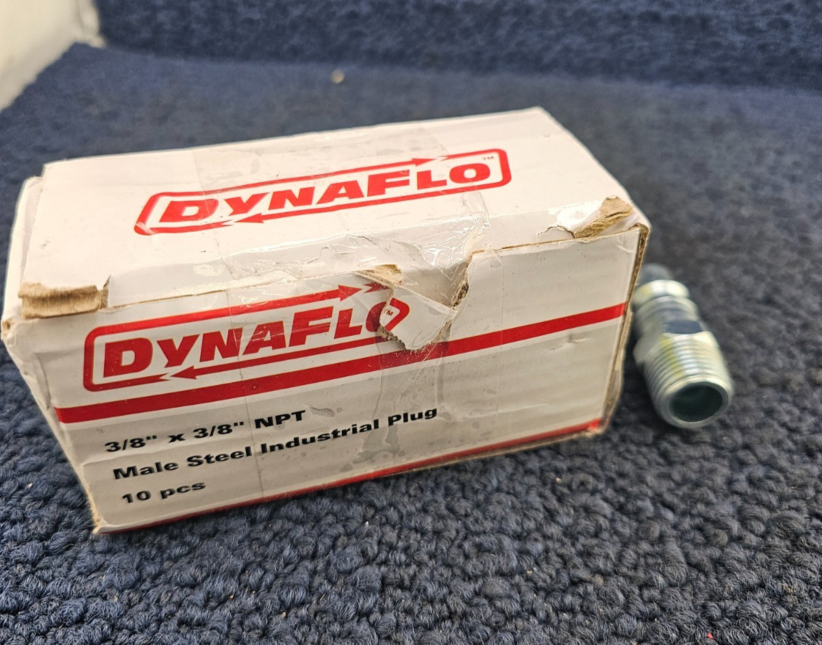 (QTY 10) DYNAFLO 3/8″ x 3/8″ NPT Male Steel Industrial Plug