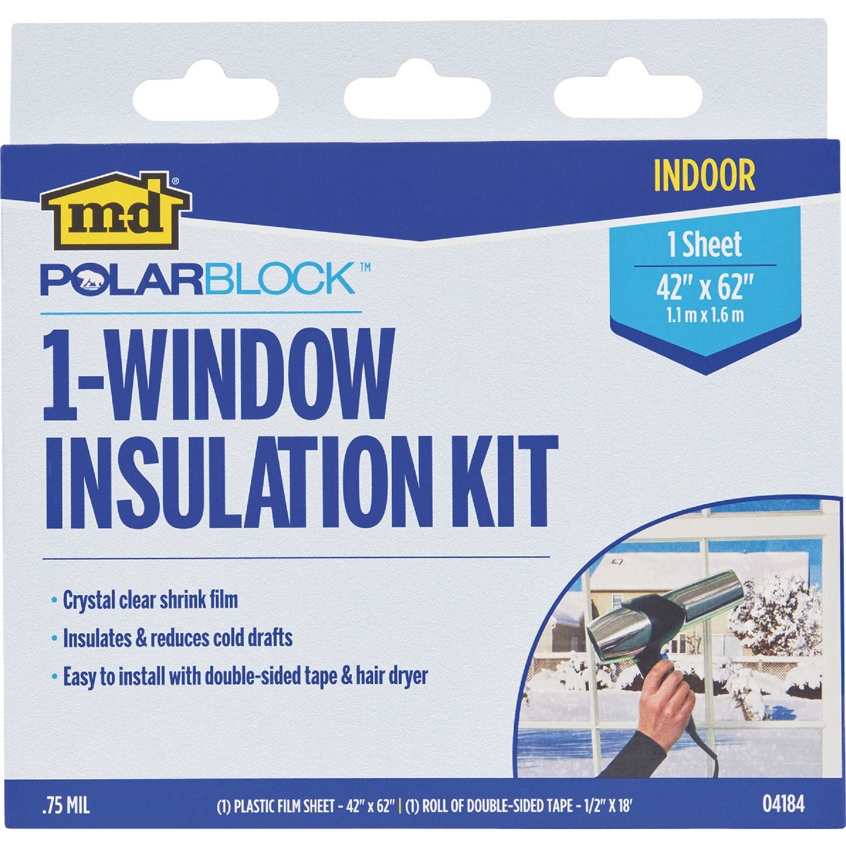 M-D Building Products Polar Block 42 In. x 62 In. Clear Plastic Window