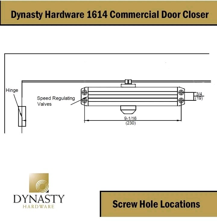 Dynasty Hardware Hydraulic Door Closer Heavy Duty Commercial For 33 Lb To 187 Lb