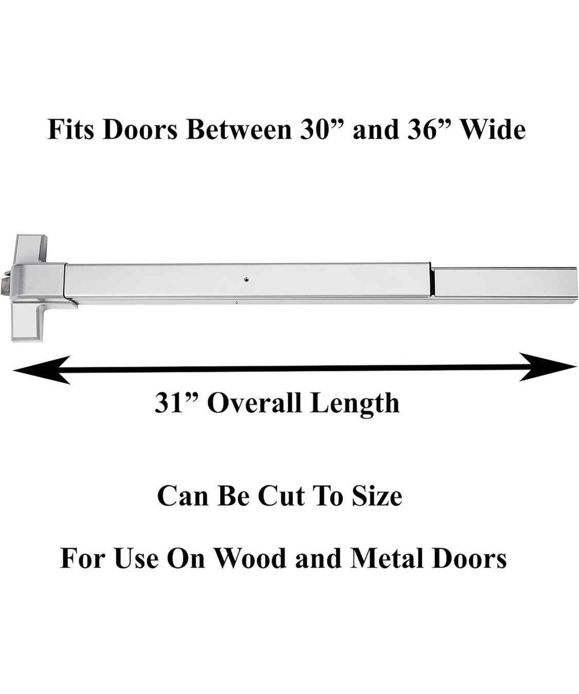 Dynasty Hardware Push Bar Panic Exit Device For Emergency Exit Doors Aluminum.