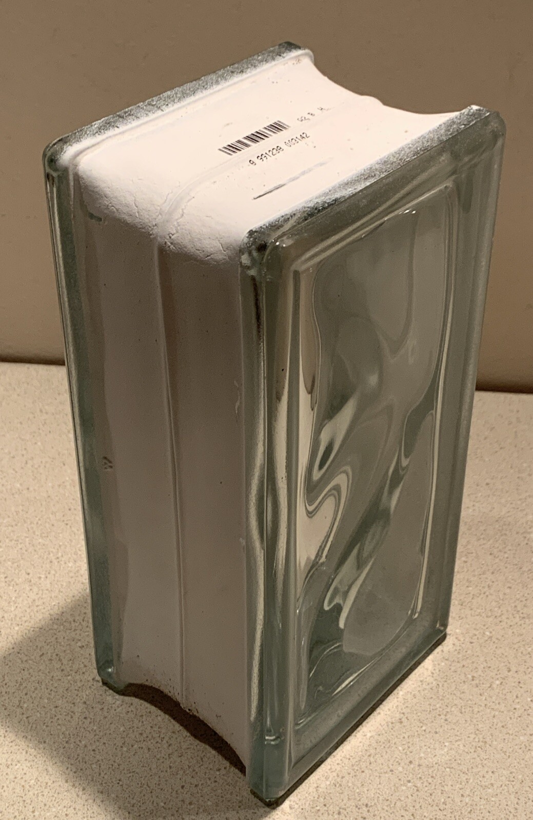 Glass Block Wave 3 3/4″ W x 7 3/4″ H x 3 1/4” D. Made by Mulia. NEW