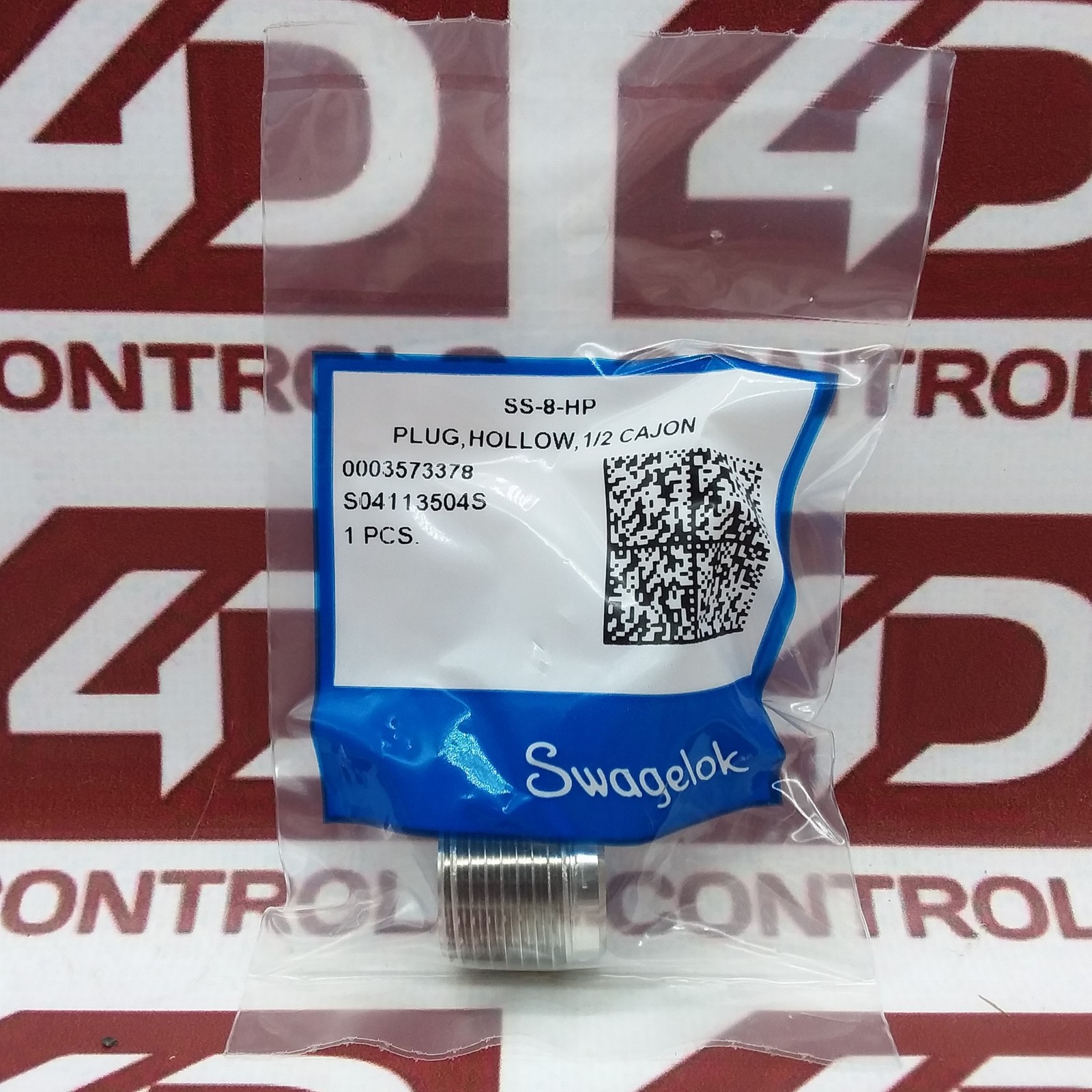 SS-8-HP | Swagelok | Stainless Steel Pipe Fitting, Hollow Hex Plug, Sealed