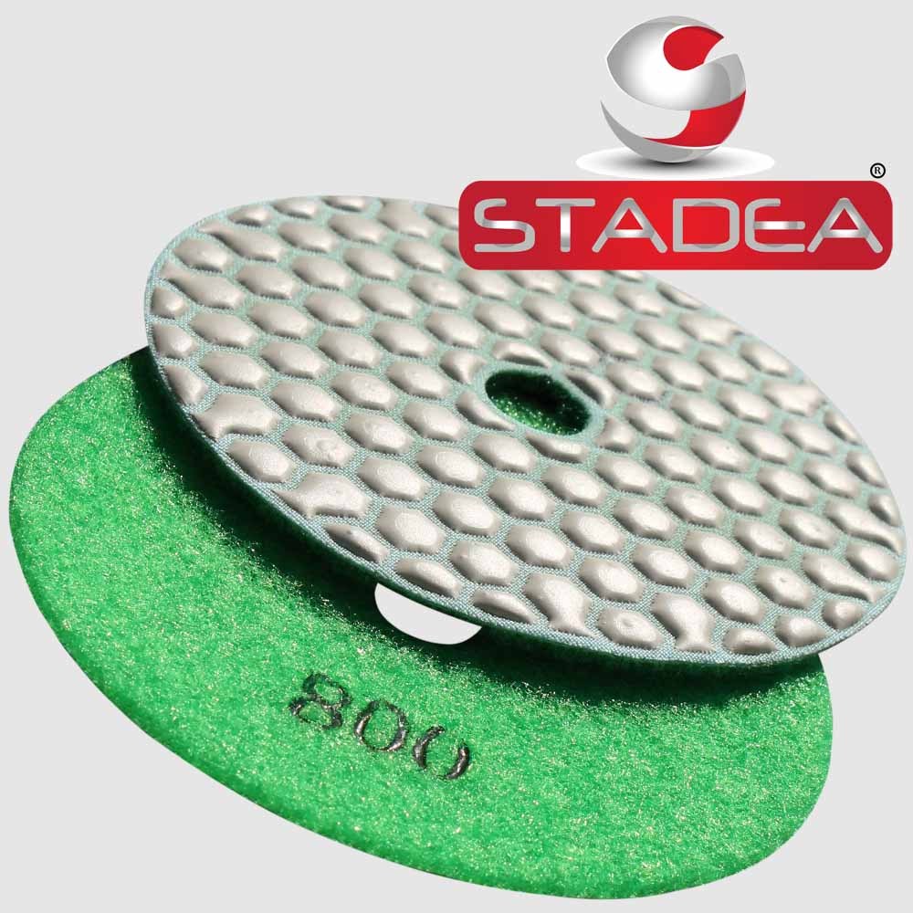STADEA 4″ Diamond Dry Concrete Stone Marble Granite Polishing Pads 8+1 Set Kit
