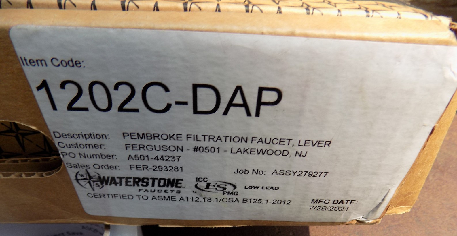 WATERSTONE 1202C-DAP Pembroke Filtration Faucet – Lever Hndle Distressed PEWTER