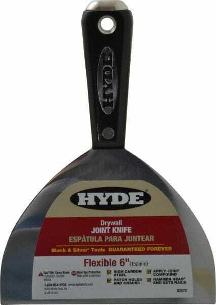 Hyde Tools 6″ Wide Carbon Steel Taping Knife Flexible, Hammerhead Nylon Handl…
