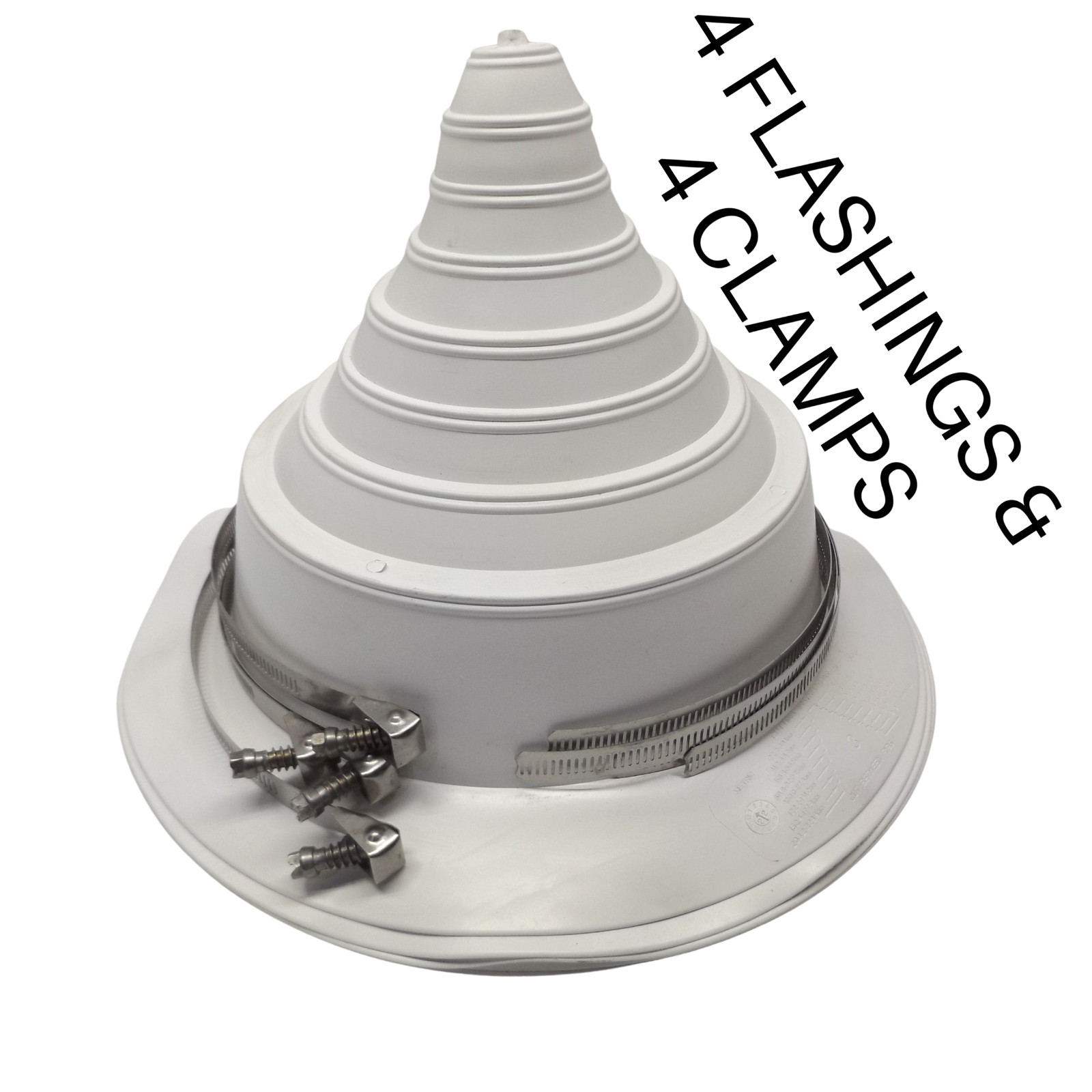 4-Pack Tremco 8533110–501 Tremply Kee Pipe Flashing 1″ to 6″ White