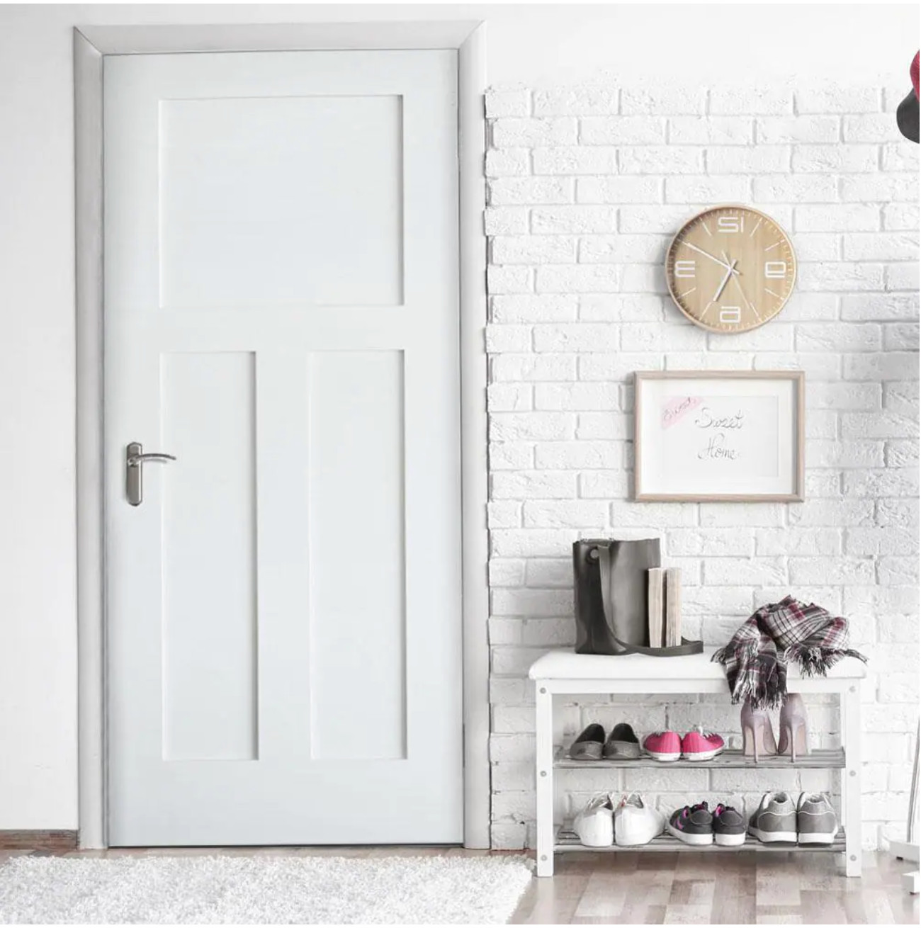 Prehung 3 Flat Panel Primed Mission Shaker Stile & Rail Solid Core Doors 7’0 Ht.