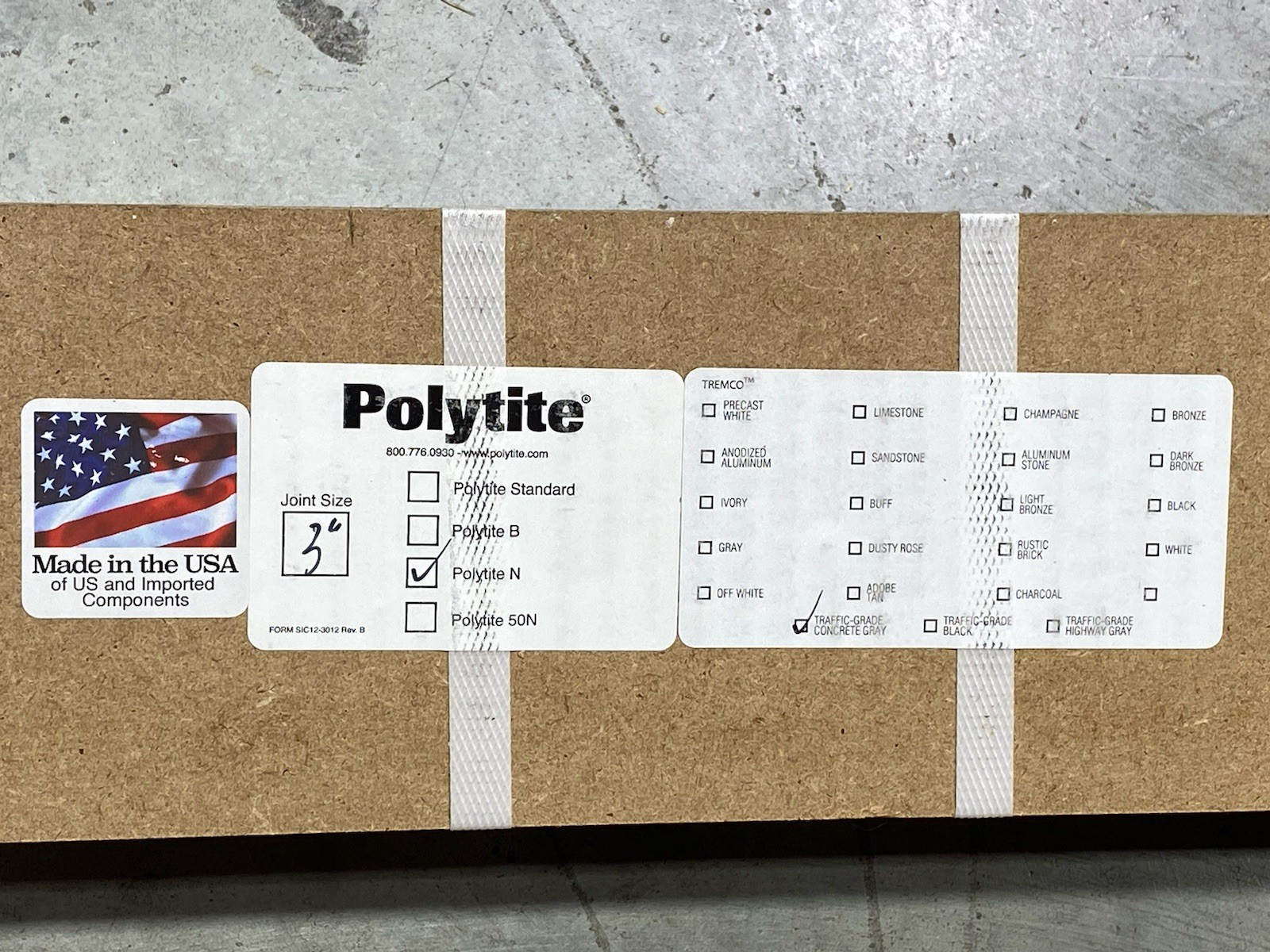 Polytite N 3” premium bridge expansion joint sealer Traffic Grade Concrete Gray
