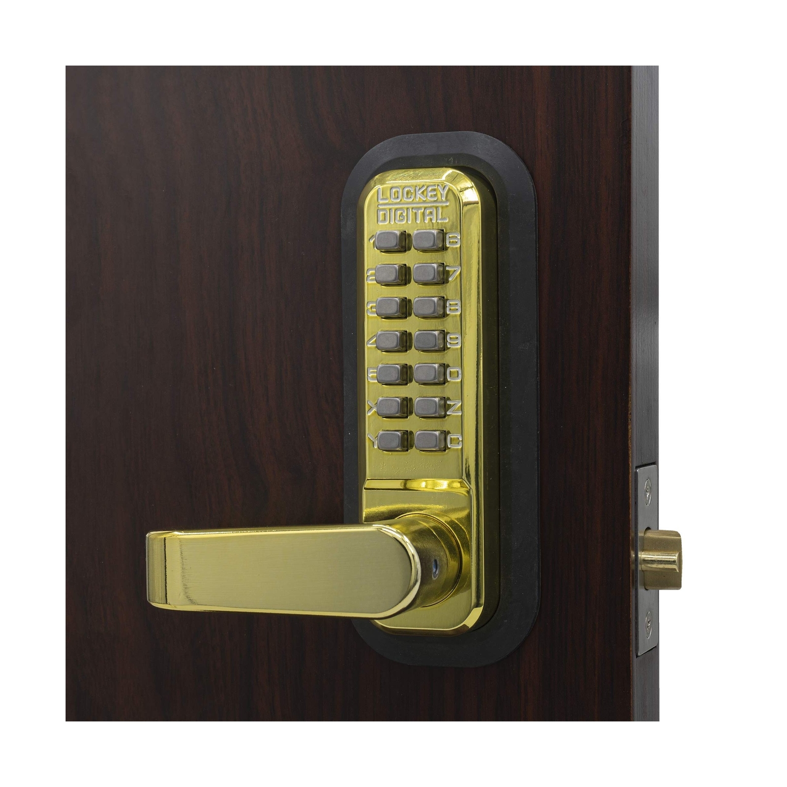 2835BBDC Mechanical, Keyless Lever Lock Double Combination Bright Brass
