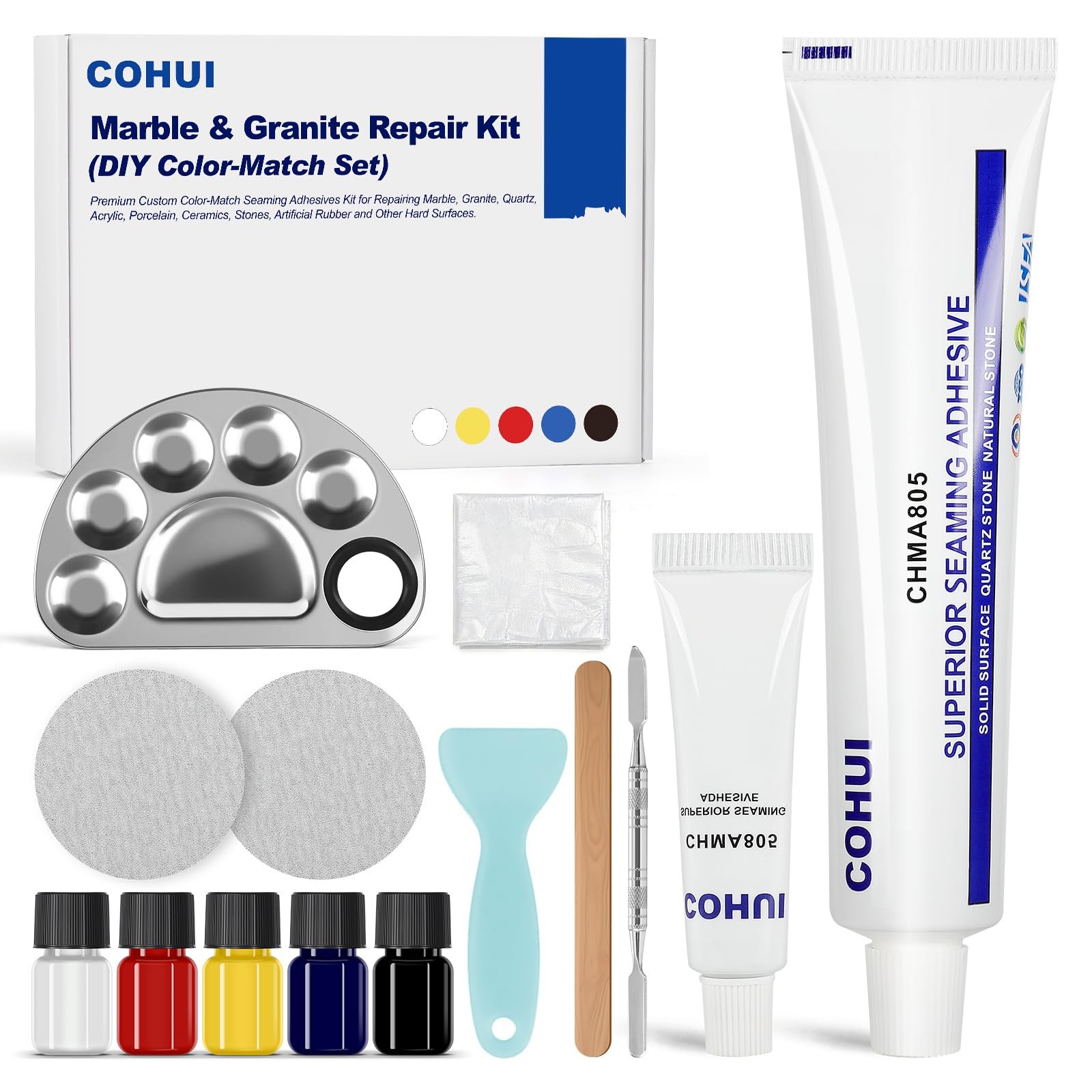 Marble and Granite Repair Kit (DIY Color Match) – 30-Min Quick-Drying Quartz …