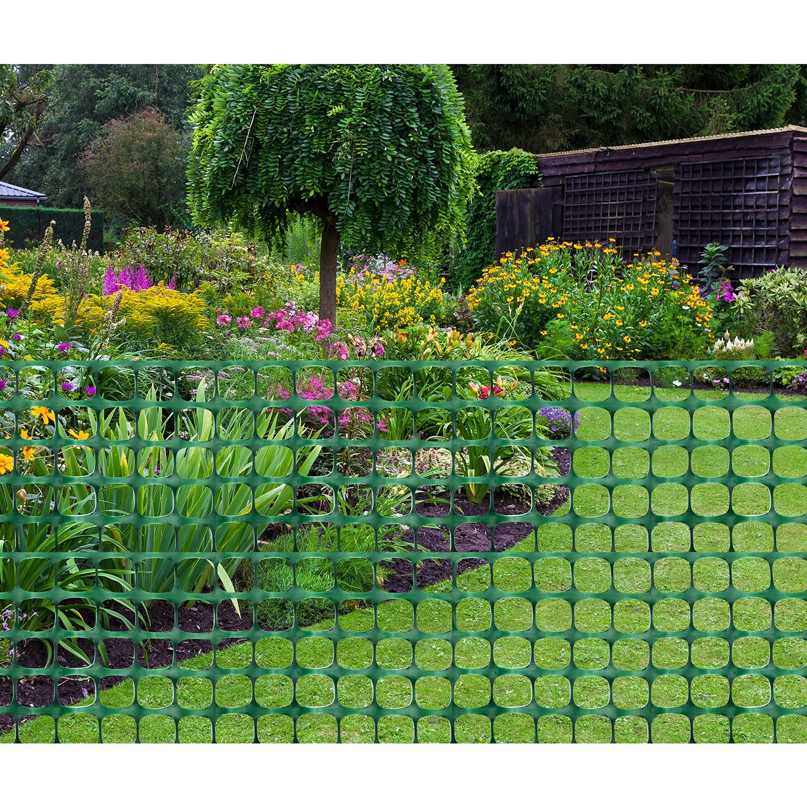 DOEWORKS Safety Fence, 4 x 100 FT Green Plastic Mesh Fence Roll Barrier