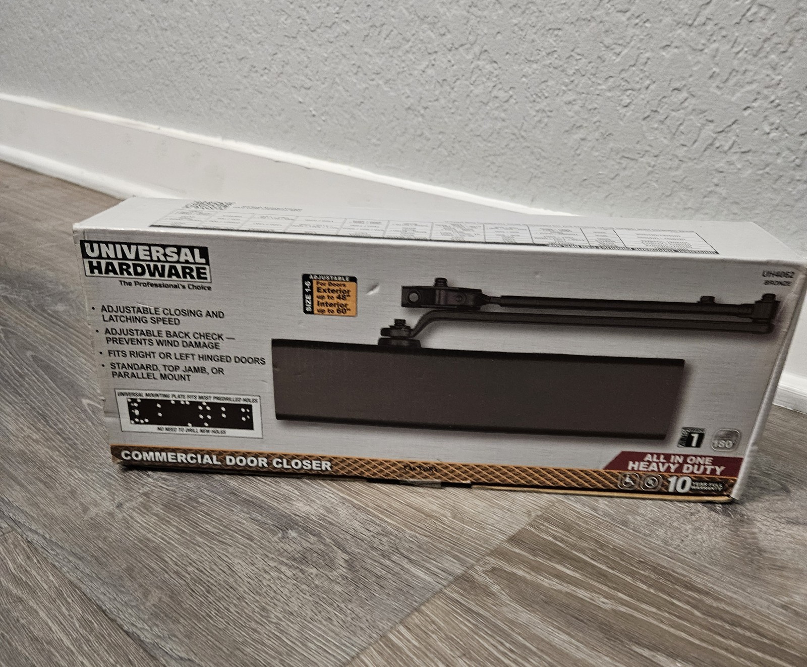 Universal Hardware Heavy Duty All-In-One Bronze Commercial Door Closer UH4062