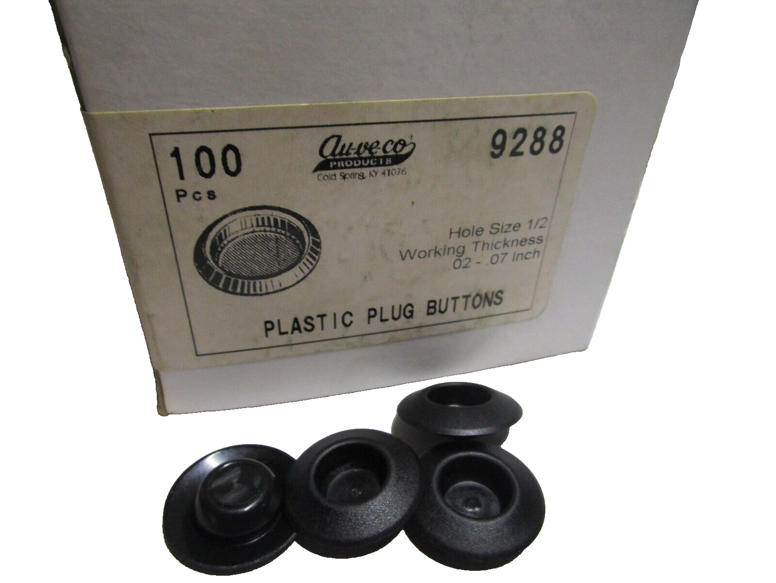 Auveco 9288 Plastic Plug Button-1/2″ Hole size- 100 pk