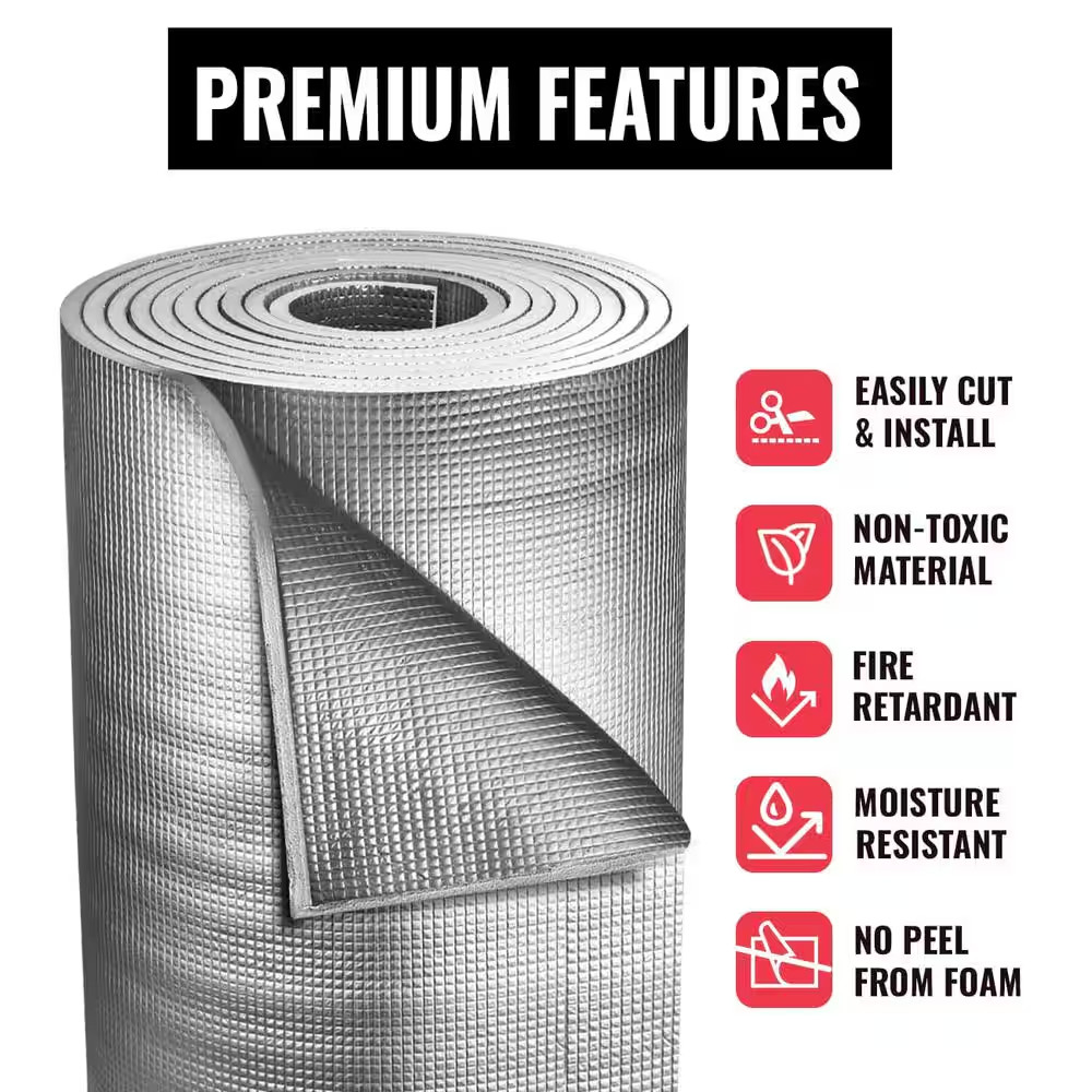 24 In. X 100 Ft. Heavy-Duty 10 Mm Reflective Insulation Radiant Barrier Roll Sou