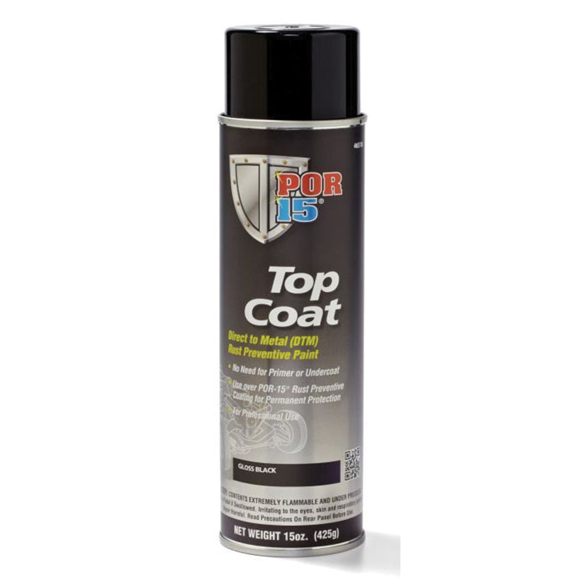 POF.45818 POR-15 INC 45818 Top Coat DTM Paint, 14 oz Aerosol Can, Gloss Black,