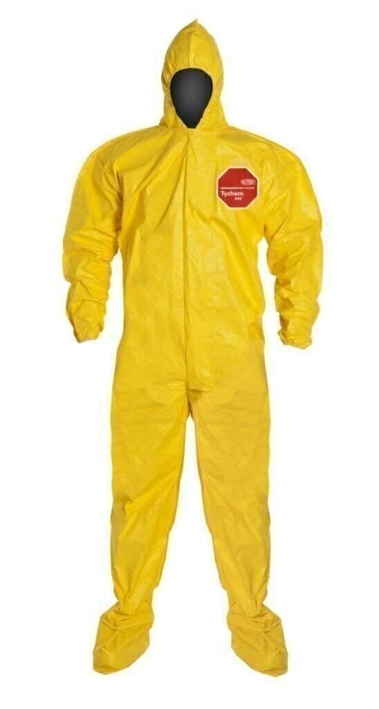 Dupont Tychem 2000 Disposable Chemical Resistant Coverall with Hood and…