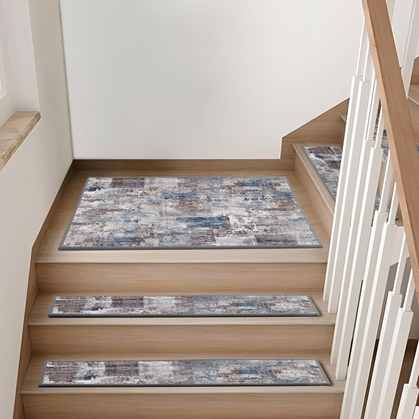 Non-Slip Carpet Stair Treads 15PCS, 8″x30″ Peel Stick Stair Runner for Wood Step