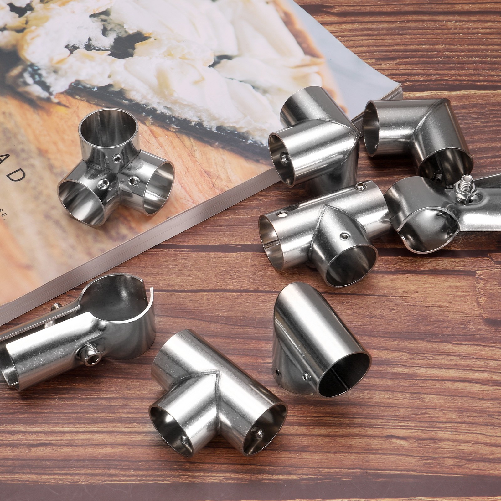 4Set Elbow Corner Cross Structural Pipe Connectors 1″ Fit Pipe Dia 3 Way