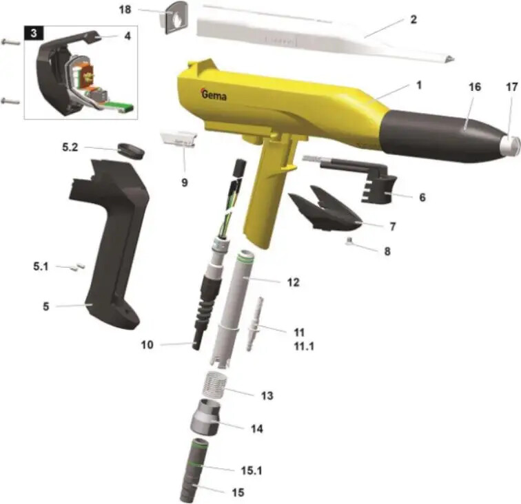 1001340 Powder Hose Connection For 03 Manual Powder Gun