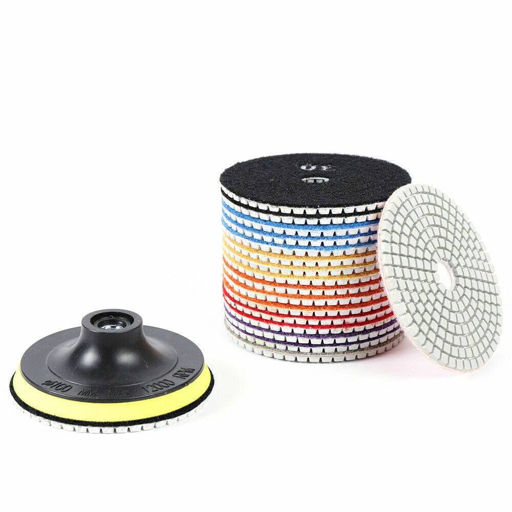 19 Piece 4 Inch Diamond Polishing Pads Sanding Tools For Stone Concrete Tile