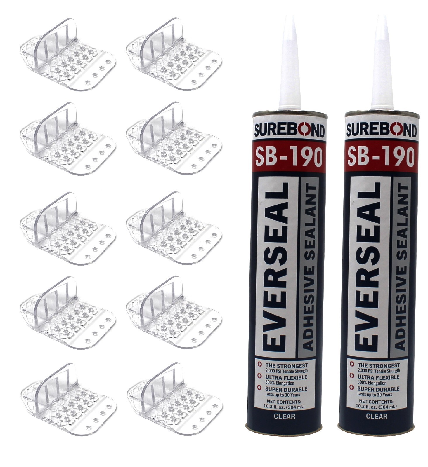 Clear Plastic Glacier 10 Piece Jumbo Snow Guard with Mounting Hardware