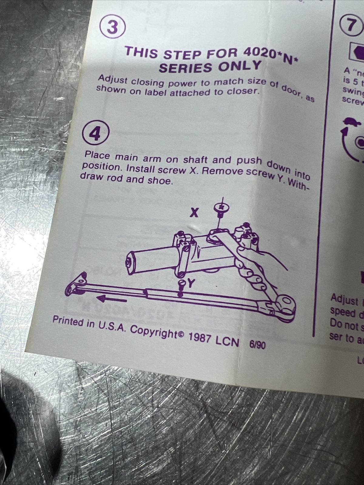 LCN Door Closer For 4020 Series. Nos Surplus. VTG 1987. See Pictures For Details