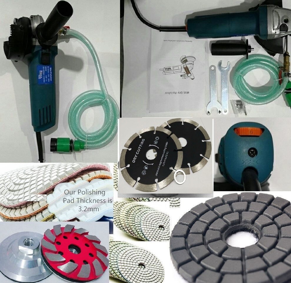 Stone Wet Polisher Grinder 56 granite marble buffer 2 grinding cup 20 saw blade