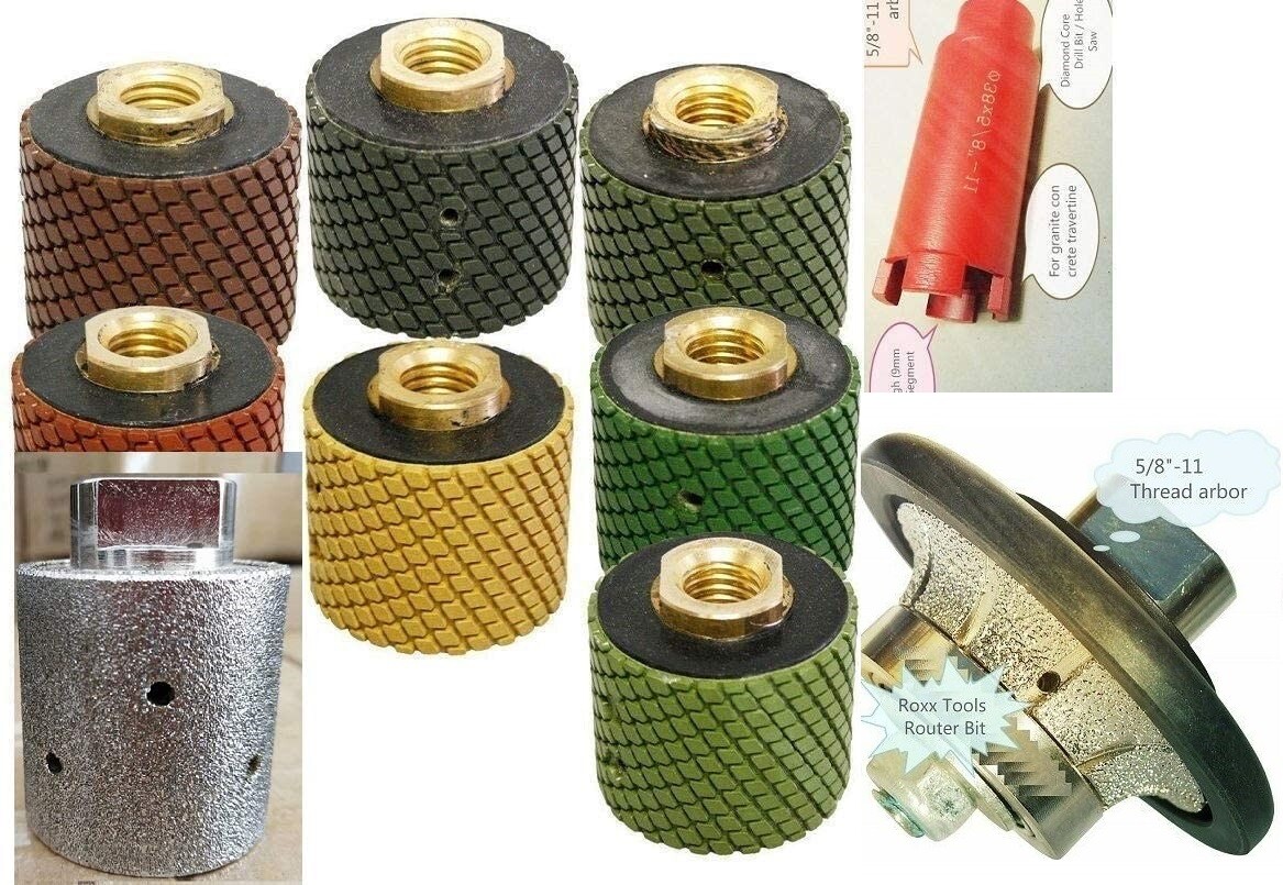 1 1/2″ sink hole grinding Polishing Drum 9 + 1″ Radius Bullnose stone router bit