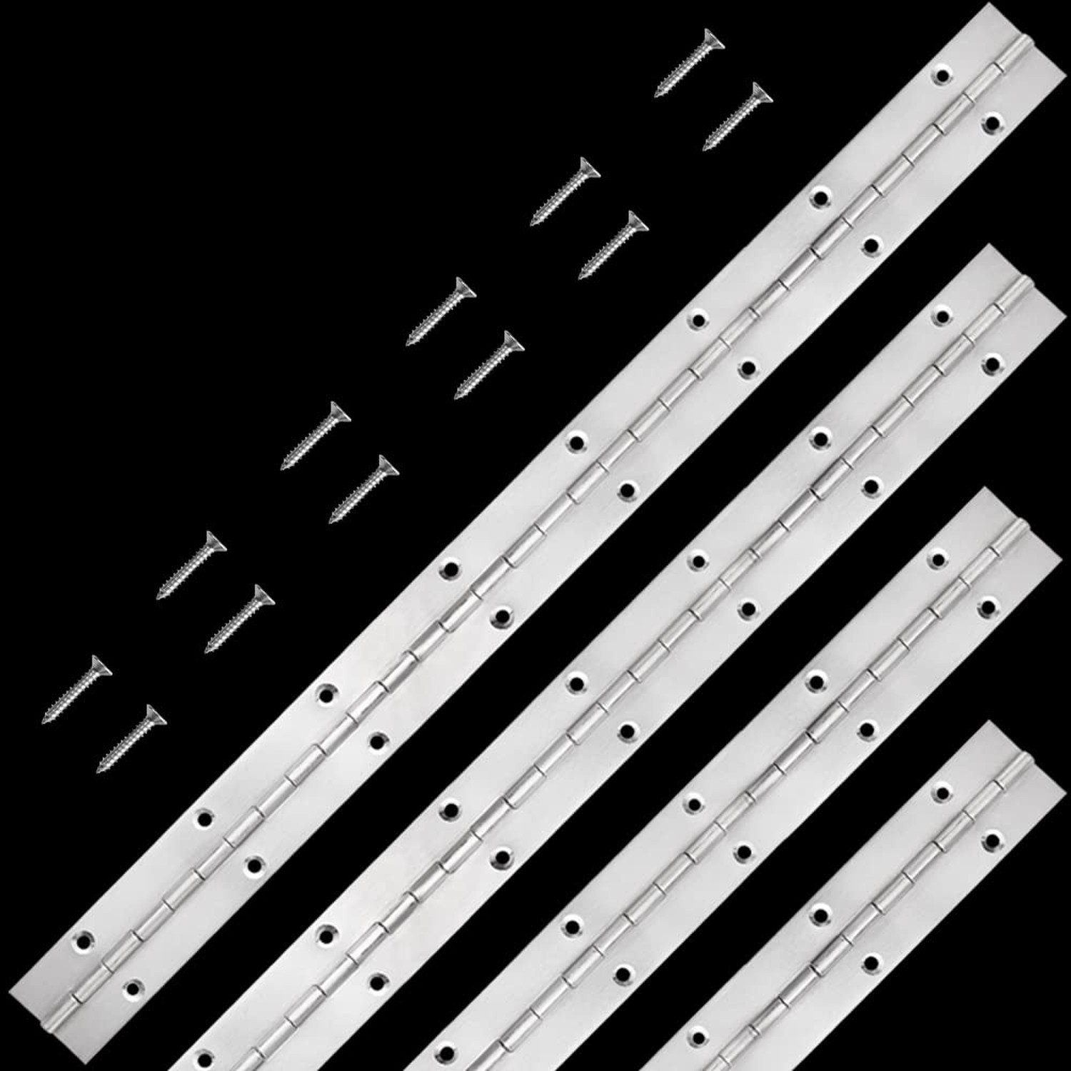 4 Pack 16 Inch Piano Hinge, Heavy Duty Continuous Hinge with Holes for Cabine…