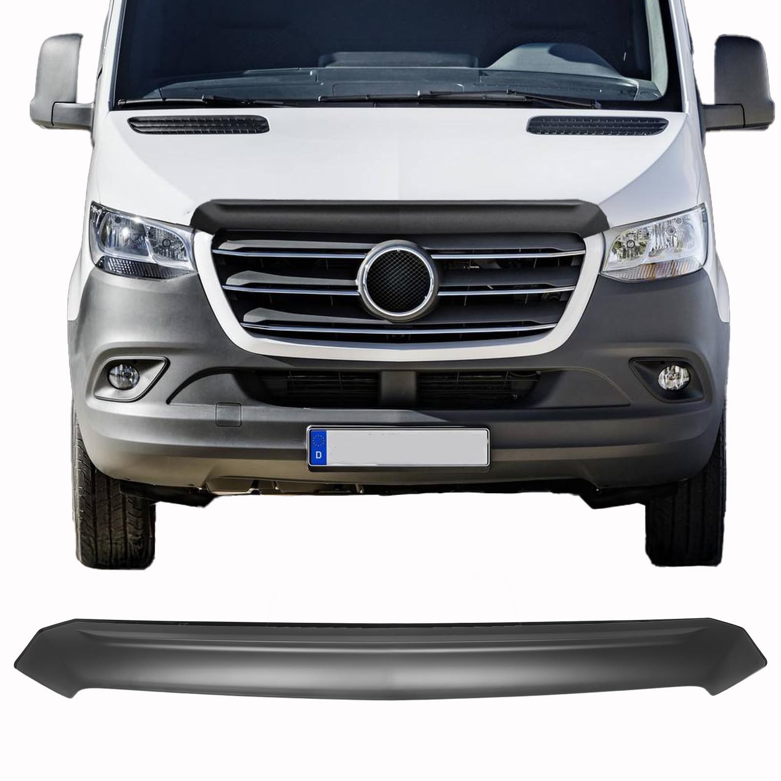 Matte Black Bug Shield Hood Deflector for 2019-2025 Sprinter 1500 2500 3500 W907