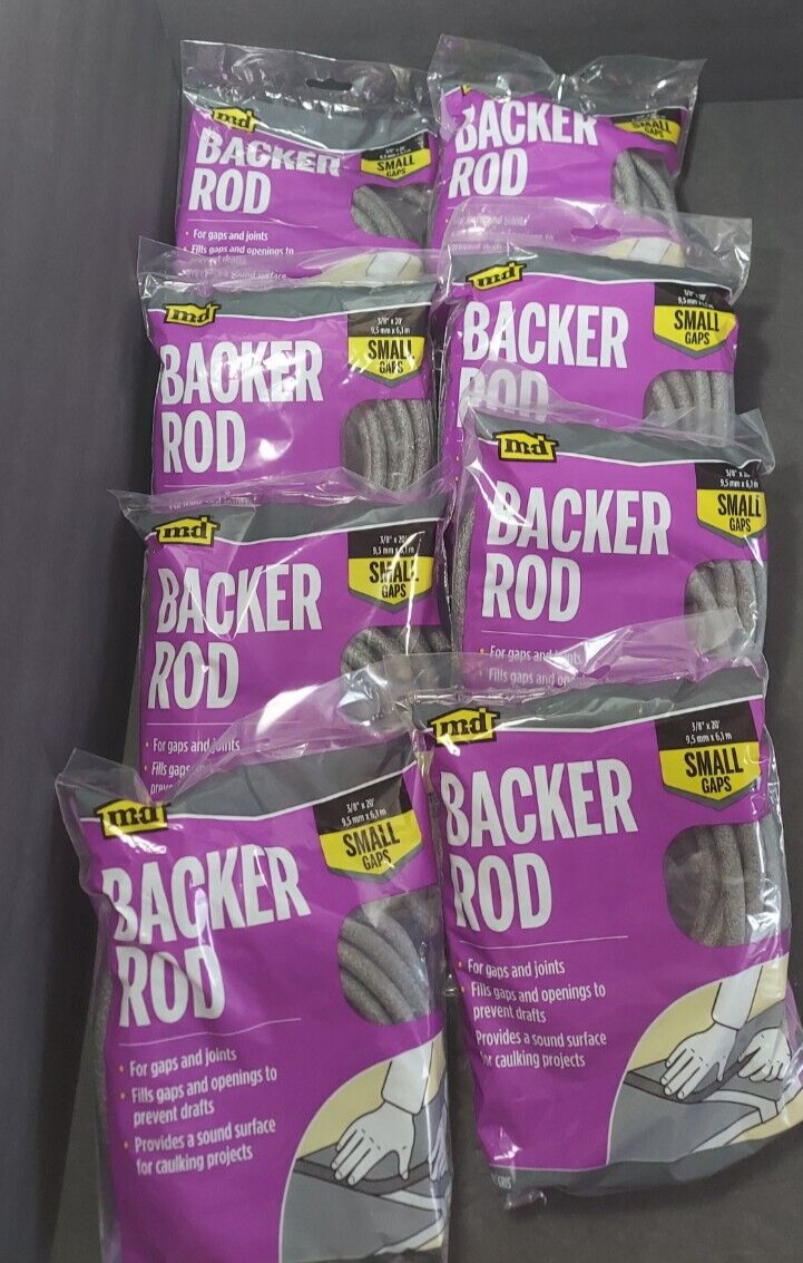 MD Backer Rod 3/8” x 20’ Small Gaps Grey 71464 Lot Of 8 Bags