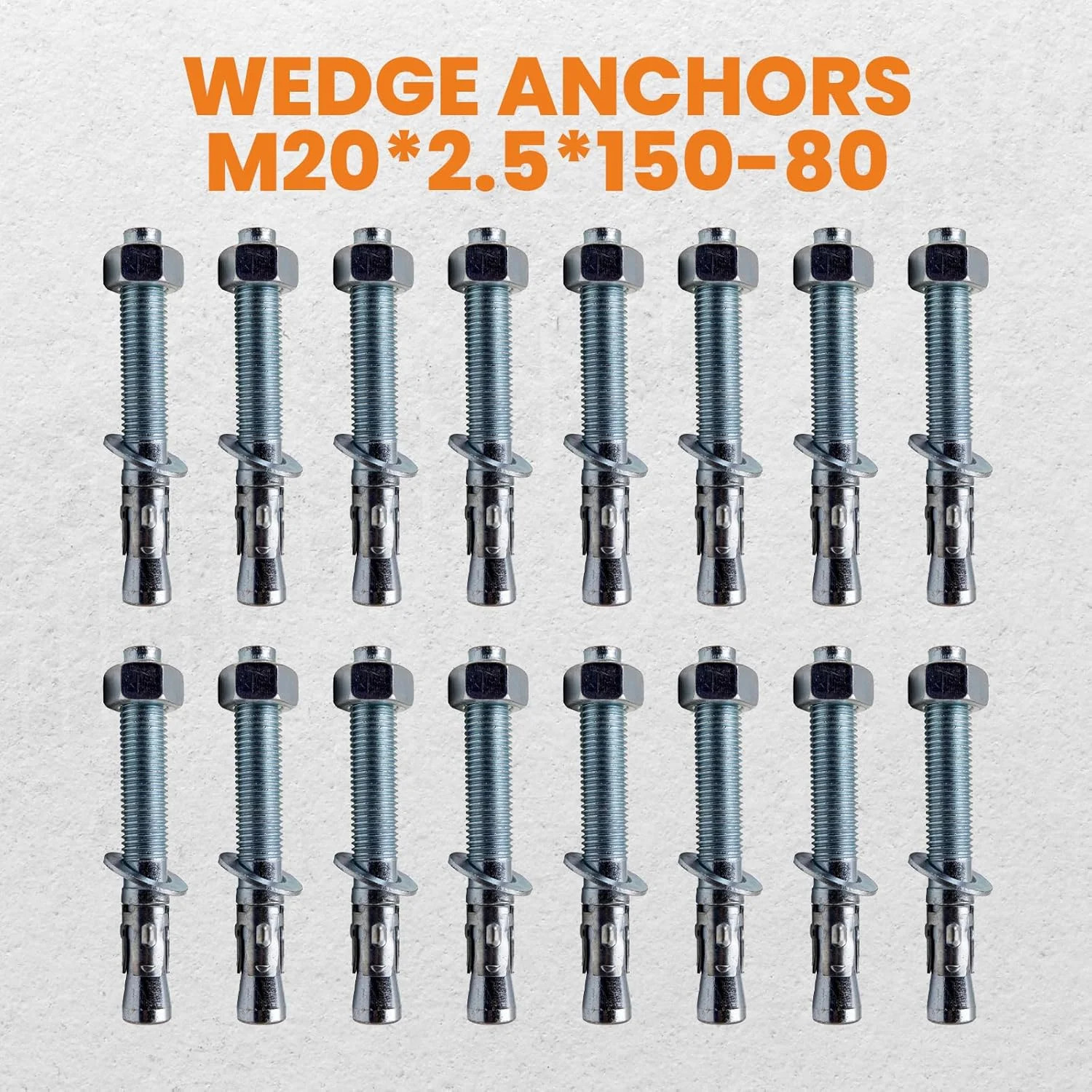 46 Pcs Car Lift Installation Kit with 16 X 3/4″ X 5.5″ Wedge Anchor Bolts and 30