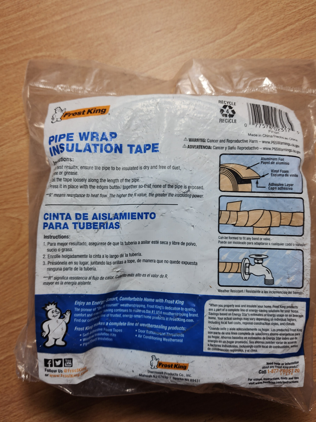 Frost King 1/8-in x 15-ft Fiberglass Pipe Wrap Insulation for 2-in Pipe