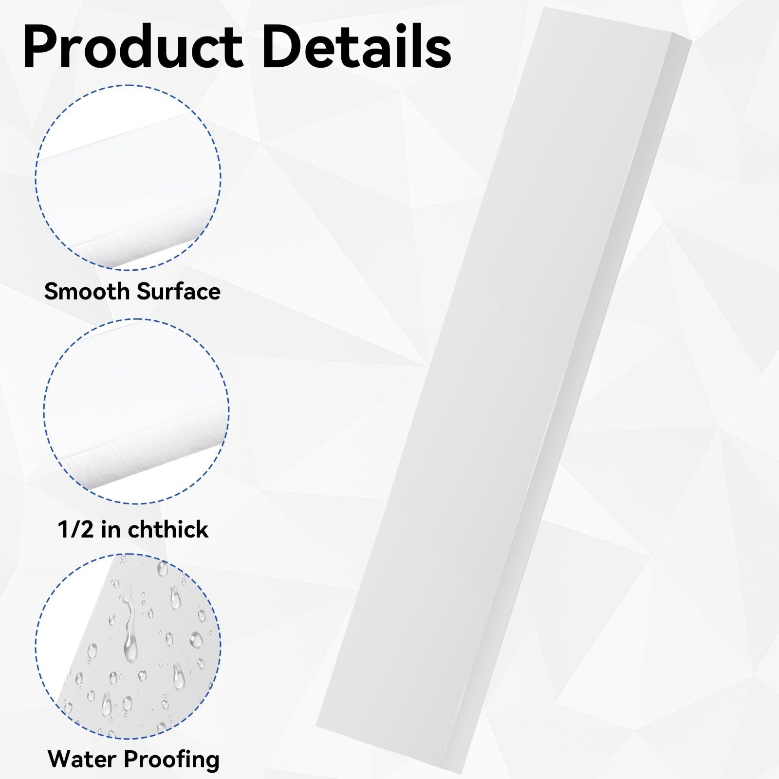 HDPE Plastic Block 1/2in White Plastic Block 12x3In Perfect for Diverse DIY C…